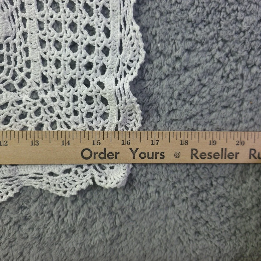 Elegance in Crochet by Tessile 9pc Set White Cotton Table Runner Doilies Coaster